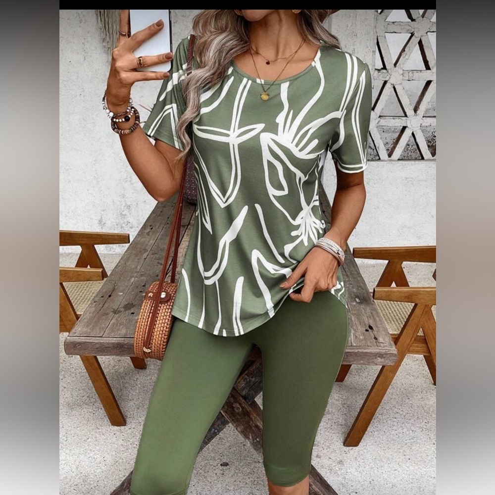 Olive Green Women's Pants & Top Plus Sz 2X nwt